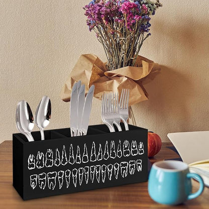 Dentist Gift Wooden Pen Pencil Holder for Desk, Gifts for Dental Doctor Nurse Hygienist Assistant Wood Makeup Brush Toothbrush Holder Organizer for Dentist Office Clinic Hospital