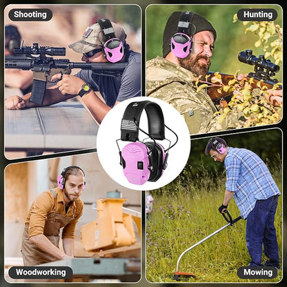 Electronic Shooting Ear Protection w/Gel Pads, 23dB NRR Active Noise Reduction & 3X Amplification Headset for Shooters