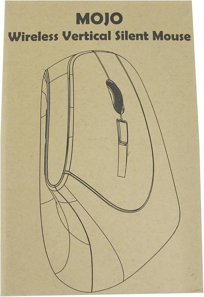 MOJO Silent Bluetooth Vertical Mouse - Wireless Optical Ergonomic Mouse w/Adjustable Sensitivity