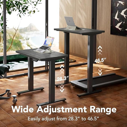 HUANUO Electric Standing Desk, 71" x 30" Height Adjustable Desk, 4 Memory Height Settings, Sit to Stand Up Desk for Home Office, with Headphone Hook, Cable Manager, Walnut