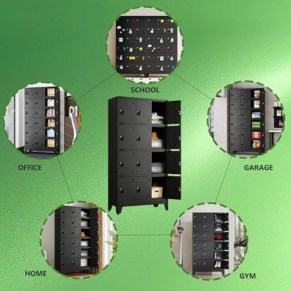 erosoei Metal Lockers for Employees, 12 Doors Metal Storage Locker | with Card Slot and Ventilation Holes, Steel Employee lockers for Home Office School Gym Garage, Requires Installation