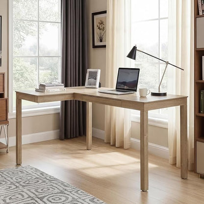 EUREKA ERGONOMIC 63 Inch L Shaped Desk with Drawers, Large Executive Computer Corner Table Dual Monitor, Wood Furniture Work Desk for Home Office Study Craft Writing, Oak, Left Side