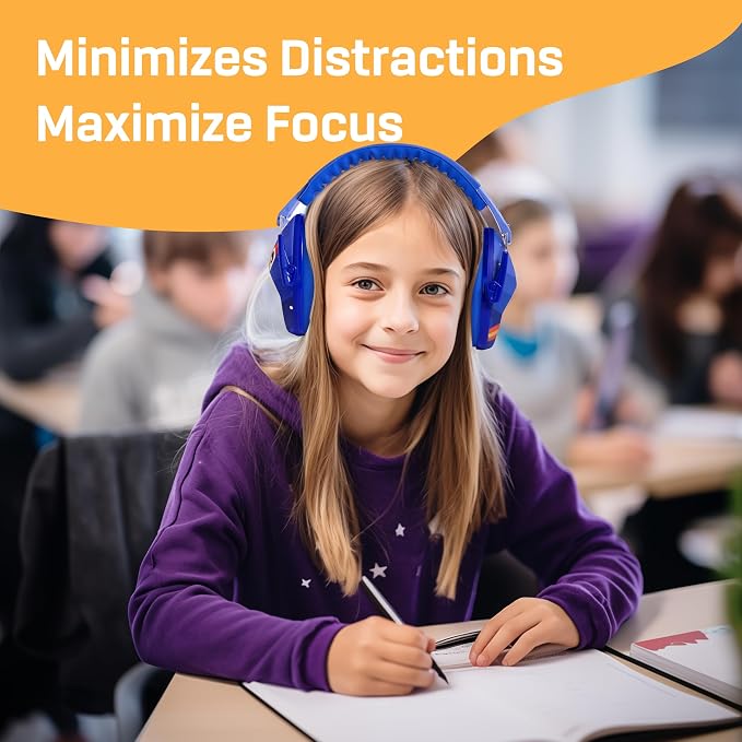 Vanderfields Hearing Protection Ear Muffs - Over 31 dB (2K Hz) Broad Noise Cancelling Sound Reduction Earmuffs for Kids 3-12