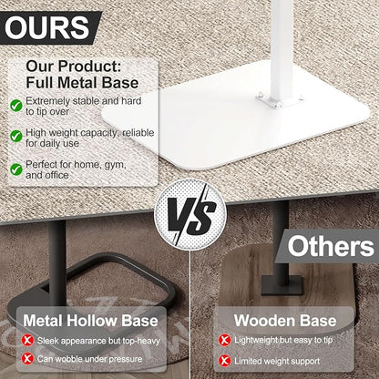 HzTinT Side Table Sofa Tray for Couch Heavy Metal Base Swivel/Adjustable Height, Sofa Bed Bathroom Study TV Tray C Shaped End Table Food Snack Trays for Eating