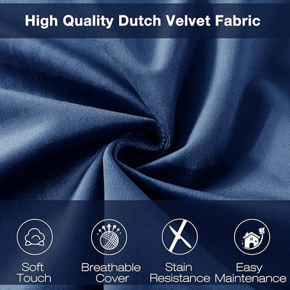 WhatsBedding 3 ft Bean Bag Chair,Large Bean Bag Chairs for Adults with Memory Foam Filling,Lazy Bean Bag Sofa for Living Room,Ultra Soft Velvet Fabric,Pull-Handle,Side-Pocket - 3 Foot,Navy