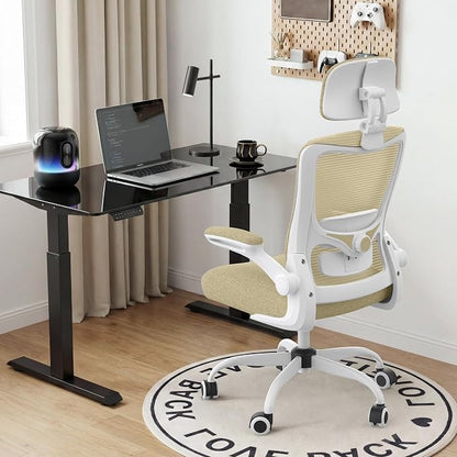 Ergonomic Office Chair for Long Hours, Padded Lumbar Support for Lower Back Relief, 330 lb Capacity, Comfortable Computer Desk Chair for Home Office, Computer & Study