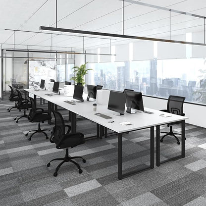 Bonzy Home 24FT Conference Table, Modern Large Meeting Table Office Desks with Sturdy Metal Frame, Long Rectangle Table for 28 Person, 8PCS, 284" D x 64" W x 30" H, White