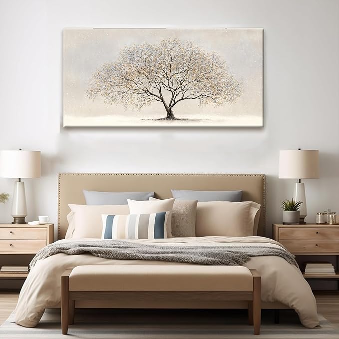 Canvas Art Wall Decor Modern Wall Art Pictures For Living Room Tree Of Life Wall Art Botanical Landscape Wall Art Canvas Wall Art Decor Artwork for Walls Home Kitchen Office Wall Decoration 24" X 48"