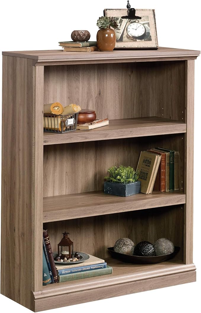 Sauder Miscellaneous Storage 3-Shelf Bookcase/ Book shelf, Salt Oak finish