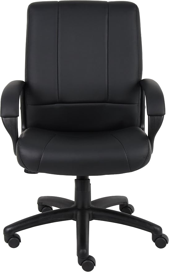 Boss Office Products Caressoft Executive Mid Back Chair in Black (B7906)