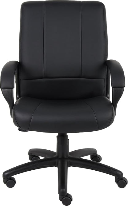Boss Office Products Caressoft Executive Mid Back Chair in Black (B7906)