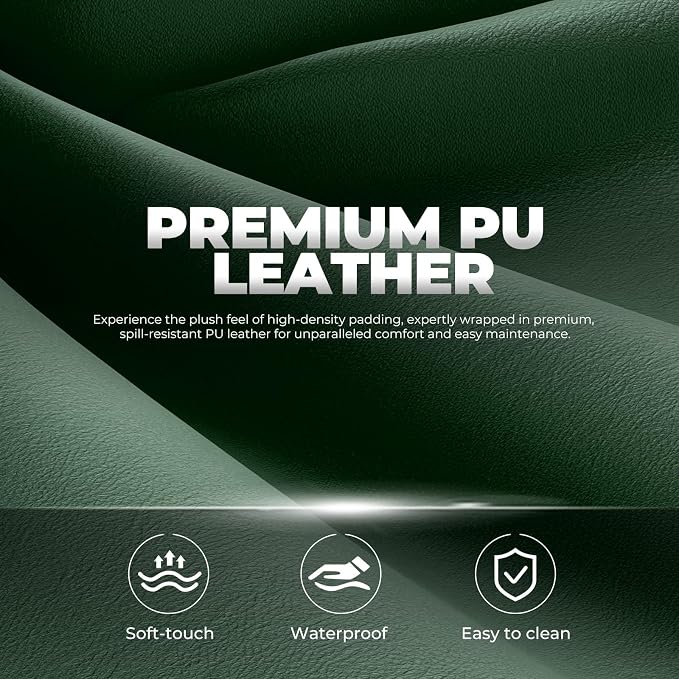 GTPLAYER Big and Tall Gaming Chair 400lbs Heavy Duty Office Chair with Footrest, High Back Pocket Spring Ergonomic Computer Chair for Adults, Wide Seated Cushion with Linkage Armrests, Leather Green