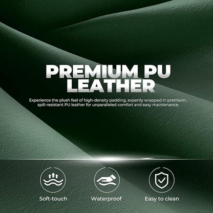 GTPLAYER Big and Tall Gaming Chair 400lbs Heavy Duty Office Chair with Footrest, High Back Pocket Spring Ergonomic Computer Chair for Adults, Wide Seated Cushion with Linkage Armrests, Leather Green