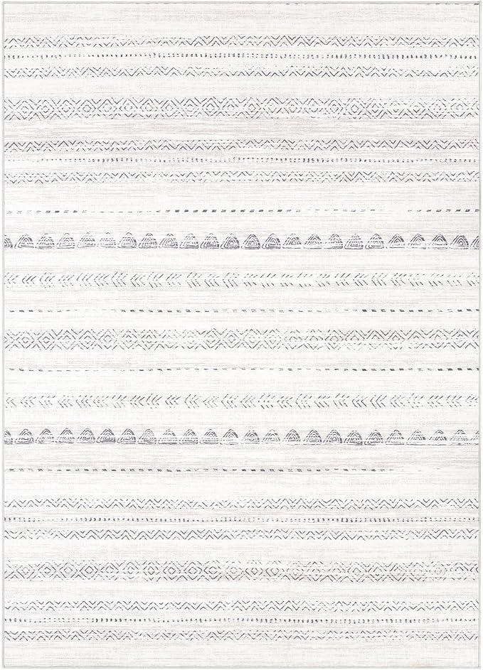 Nakagishi 6x10 Area Rugs Living Room: Washable Boho Large Neutral Soft Farmhouse Rug Stain Resistant Modern Moroccan Non-Slip Indoor Carpet for Bedroom Nursery Kids Playroom Office Dining Room- Gray