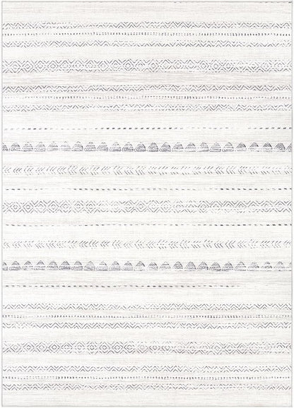 Nakagishi 6x10 Area Rugs Living Room: Washable Boho Large Neutral Soft Farmhouse Rug Stain Resistant Modern Moroccan Non-Slip Indoor Carpet for Bedroom Nursery Kids Playroom Office Dining Room- Gray