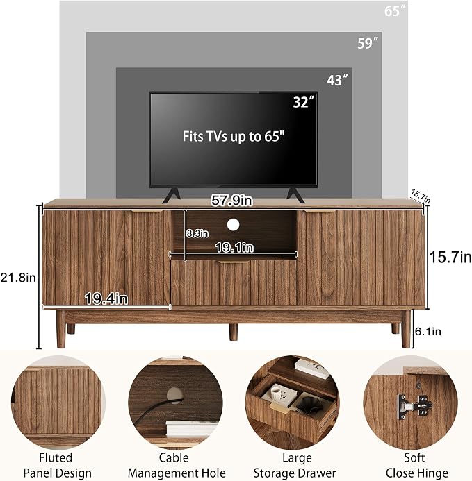 TV Stand and Coffee Table Set of 2, Lift Top Coffee Table with Storage, TV Console Table Living Room Table Sets for Living Room, Bedroom, Home Office, Walnut
