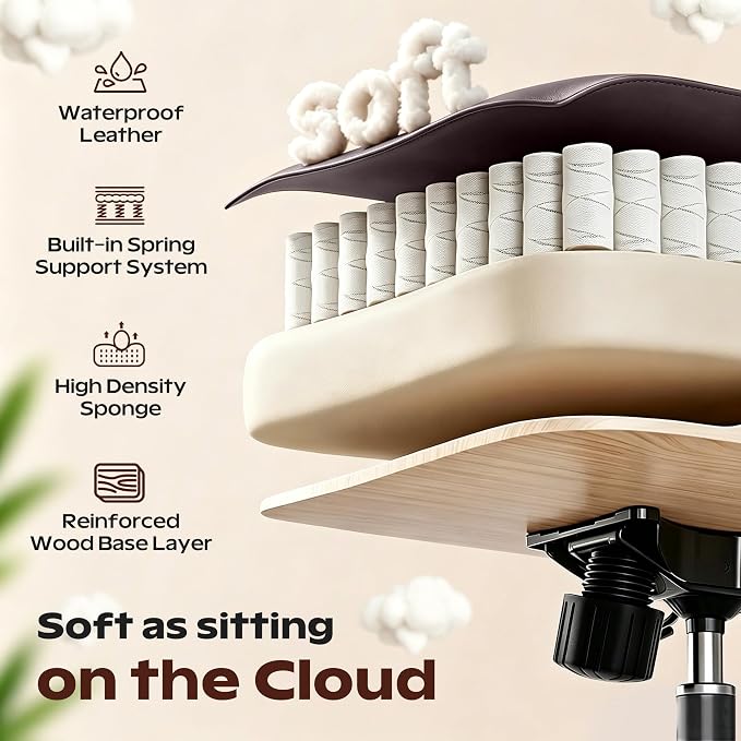 Office Chair, Ergonomic High Back Home Office Desk Chair, Big and Tall Breathable Leather Office Chair with Lumbar Support Flip-Up Armrests, Computer Chair with Rocking Function