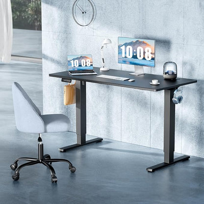 DUMOS 40 Inch Electric Standing Desk Height Adjustable, Sit to Stand Up Computer Workstations Work PC Table Home Office Study Writing Gaming Desks with Memory Presets for Walking Pad, Bedroom, Black