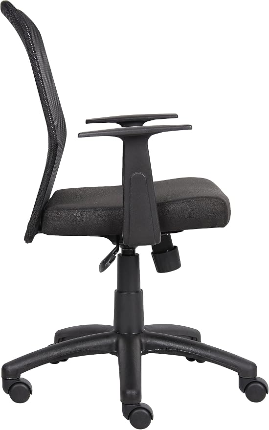 BOSS Office Products B6106 Budget Mesh Task Chair with Arms in Black