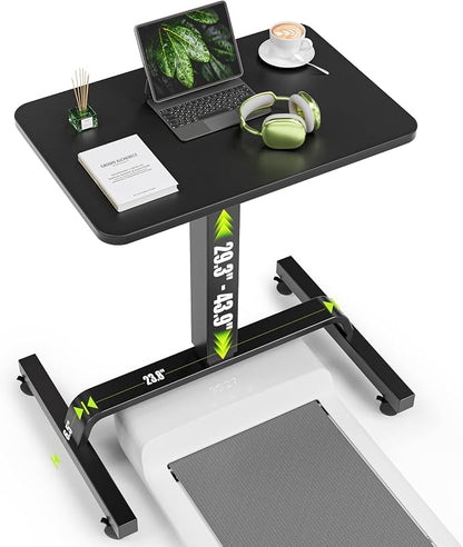 WALKINGDESK Height Adjustable Mobile Standing Desk with 360° Swivel Casters, 29"-45" Pneumatic Rolling Desk on Wheels, Perfect for Home Office, Bedroom, Living Room, Black