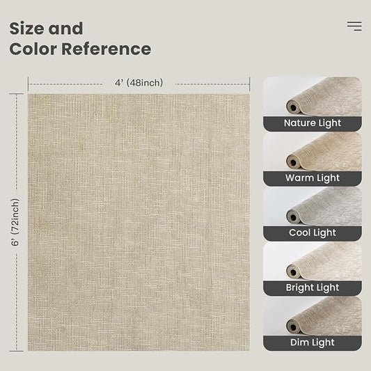 Valenrug 4x6 Area Rug - Stain Resistant 4x6 Rugs for Living Room, Non Slip High-Low Pile Textured Area Rugs for Bedroom, Folable Machine Washable Area Rug (4'x6', Beige)