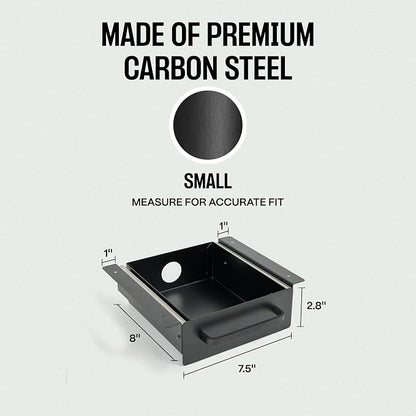Under Desk Drawer Slide Out Attachment - Carbon Steel Undermount Table Drawer with Cable Management, Pull Out Add-On Storage for Office & Standing Desks (7.5" x 8" x 2.8")