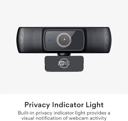 MEE Audio 201W 1080p HD Webcam with Mini Tripod, Wide Angle Lens, Microphone, Autofocus, Low Light Correction for Zoom Video Calling; USB Streaming Web Camera for Computer PC Mac Laptop Desktop