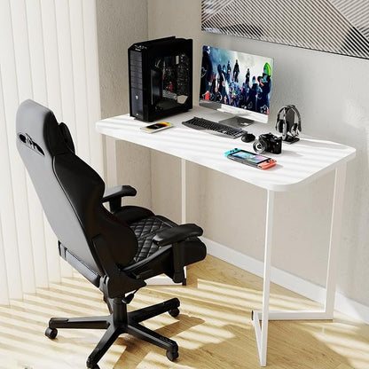 Funecy Computer Desk 40 Inch Small Table for Office,Modern Simple Style Writing Study Work Gaming Table for Home Office (White)