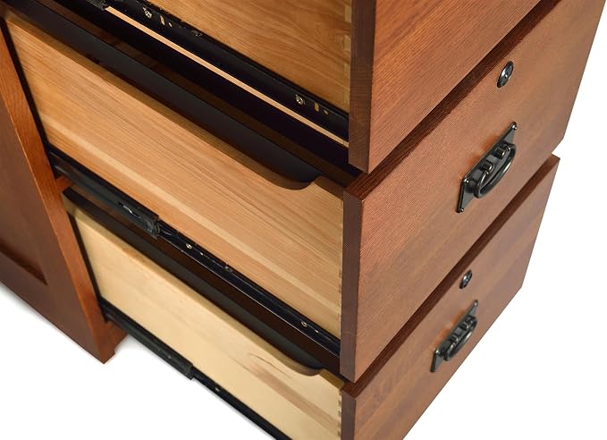 Crafters and Weavers Mission Oak 4 Drawer File Cabinet Office Cabinet