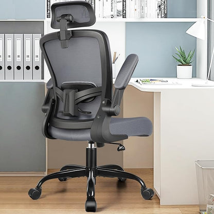 FelixKing Office Chair, Desk Chair with Adjustable Lumbar Support, Ergonomic Computer Chair with High Back and Armrest, Adjustable Height Gaming Chair Home Office Swivel Chair(Dark Gray)