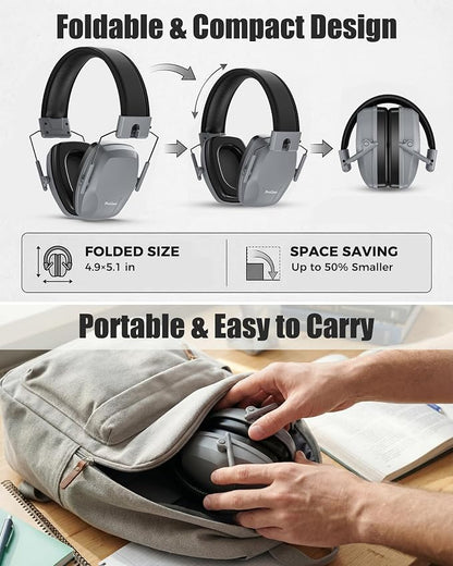 ProCase Noise Reduction Ear Muffs SNR 29dB, Hearing Protection Headphones for Adults, Adjustable Soundproof Ear Defenders
