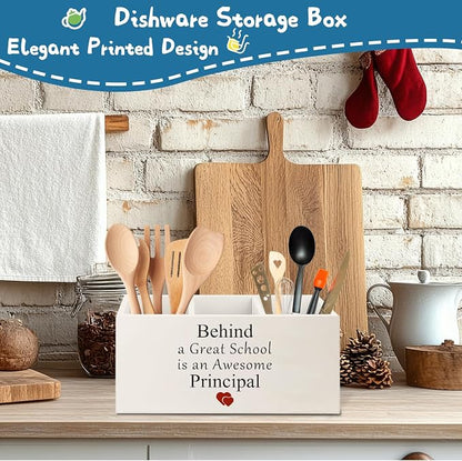 Principal Appreciation Gifts Wooden Pen Pencil Holder for Office Classroom Desk Accessories, Principal Gifts Pen Pencil Holder Organizer for Desk, Gifts for Principals Women Men