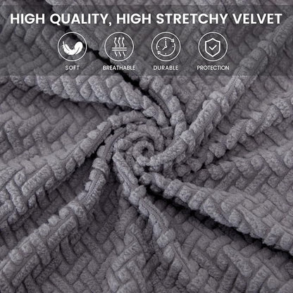 MIFXIN Computer Office Chair Cover Stretch Elastic Slipcover 2 Piece Stretchable Jacquard Computer Chair Seat Covers Furniture Protector for Office Home, Only Covers NO Chair (Grey)