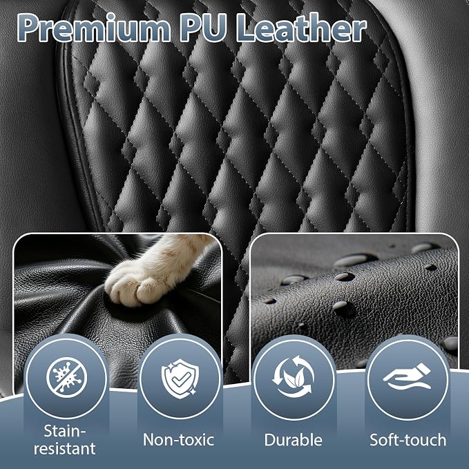 PRETZI Executive Office Chair 400LBS, Ergonomic Office Chair with Foot Rest, Heavy Duty Desk Chair for Home Office, Reclining High Back PU Leather Computer Chair Comfy, Black
