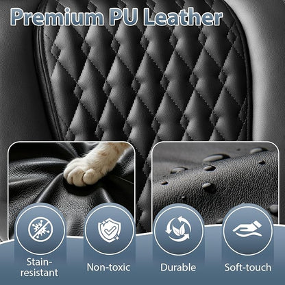 PRETZI Executive Office Chair 400LBS, Ergonomic Office Chair with Foot Rest, Heavy Duty Desk Chair for Home Office, Reclining High Back PU Leather Computer Chair Comfy, Black