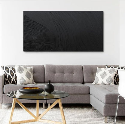 Canvas Wall Art Decor Modern Textured Wall Art Decor Canvas Art Wall Decor Black Silence Wall Painting Decorations Artwork Wall Art Prints for Room Living Room Bedroom Office Decor 24"X48"