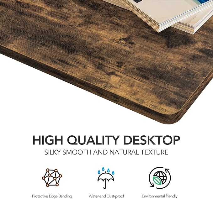 SANODESK Whole-Piece Particle Board Table Top for Standing Desk and Home Office Desk DIY, 48x30x1 Inch Rustic Brown Desk Top