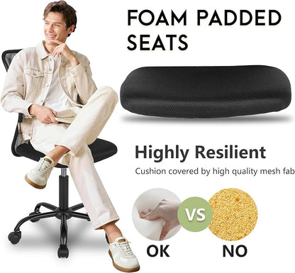 BestOffice Ergonomic Office Chair Desk Chair Mesh Computer Chair Armless Back Support Modern Executive Rolling Swivel Chair with Lumbar Support（Black）