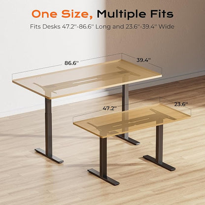 Huuger Dual Motor Electric Standing Desk Frame, Sit Stand up Desk Leg for 47.2” to 86.6” Desktop, Computer Desk Leg with Cable Tray, 3 Memory Height Presets, 2 Hooks, Black Frame Only