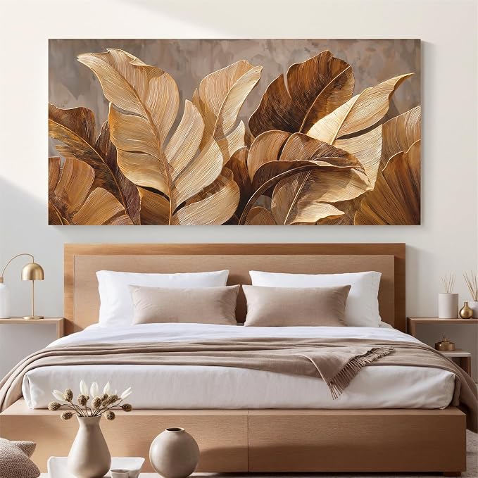 Canvas Wall Art Decor Oversized Wall Art Pictures for Living Room Large Botanical Wall Art paintings Artwork for Wall Decor Brown Modern Wall Art Decor Artwork for Bedroom Office 39" X 78" Wall Decor