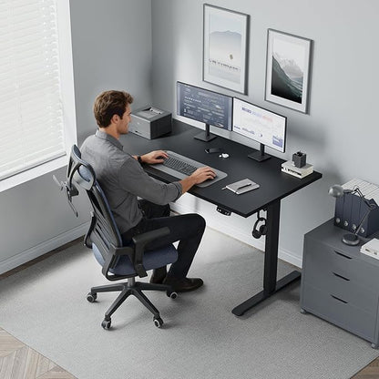 Klicelor 48 Inch Electric Standing Desk, Height Adjustable Office Desk, Sit Stand Up Computer Desk with Memory Preset, Two-Piece Desktop, Black