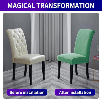 Chair Covers for Dining Room Set of 2, Stretchy Dining Chair Covers, Textured Jacquard Kitchen Chair Slipcovers, Classy Decor for Home and Banquet (Sage, 2 Pack)