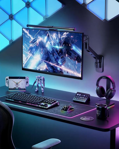 monTEK Single Monitor Wall Mount for 17 to 40 inch Screen, Heavy-Duty Holds up to 26.4lbs,Adjustable Full Motions Mechanical Spring Arm, VESA 75x75/100x100,Black