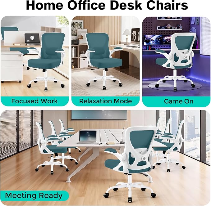 AreShark Office Chair - Ergonomic Breathable Mesh Desk Chair with Adjustable Lumbar Support and Flip-up Armrests - Executive High Back Rolling Swivel Comfortable Computer Gaming Chair for Home Office