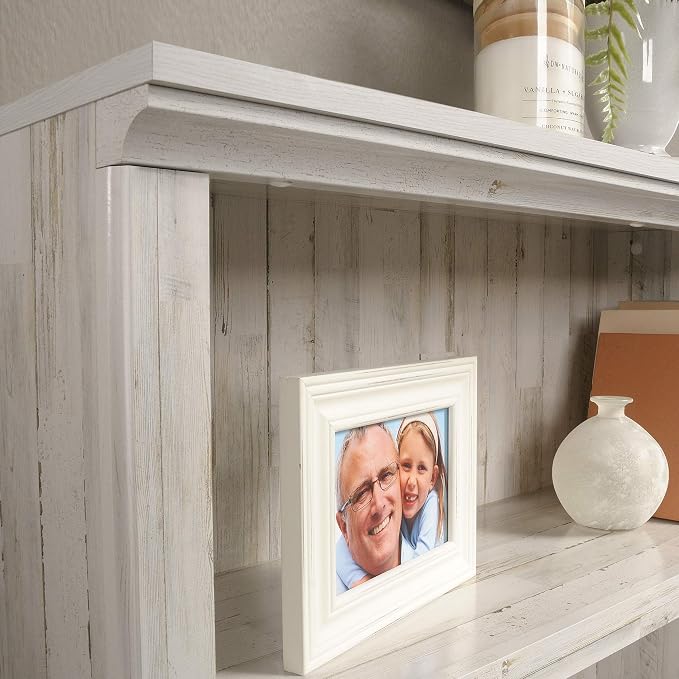 Sauder 3 Tier Book Shelf Wooden Bookcase Multipurpose Bookshelf for Home Office, Living Room, in White Plank