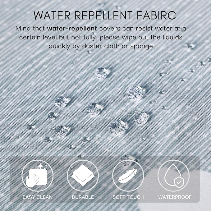 SearchI Water Repellent Seat Covers for Dining Chairs, 4 Pack Jacquard Stretch Dining Room Chair Seat Covers, Kitchen Chair Seat Covers Protectors(Grey Foliage)