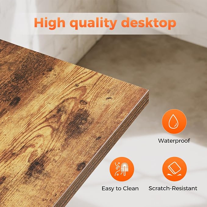 Mericonia 40 inch Rolling Computer Desk with Wheels, Gaming Desk for Small Spaces, Modern Simple Style Table for Home Office, Study Writing Table