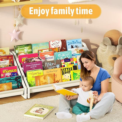 Aokitsink Toddler Bookshelf,Montessori Bookshelf,Bookshelves for Toddlers and Nursery,4 Tier Baby Bookshelves for Kids Rooms,Nursery,Playroom,Baby Room, Small Children Classroom