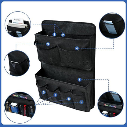 Desk Side Storage, Sesktop Storage Pouch, Drill-free Laptop Holder, Clip-on Multifunctional Laptop Stand with Pen Holder, Hanging Desktop Storage Rack for Home Offices