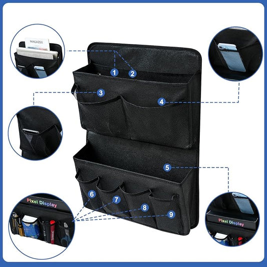 Desk Side Storage, Sesktop Storage Pouch, Drill-free Laptop Holder, Clip-on Multifunctional Laptop Stand with Pen Holder, Hanging Desktop Storage Rack for Home Offices